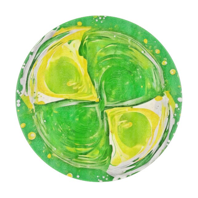 Lime Green Spiral Cutting Board (Front)