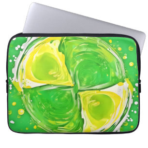 Lime Green Spiral Laptop Sleeve