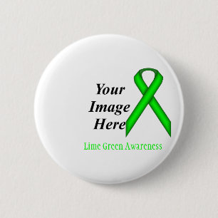 Lime Green Standard Ribbon by Kenneth Yoncich 6 Cm Round Badge