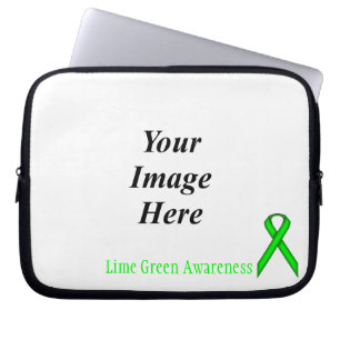 Lime Green Standard Ribbon by Kenneth Yoncich Laptop Sleeve