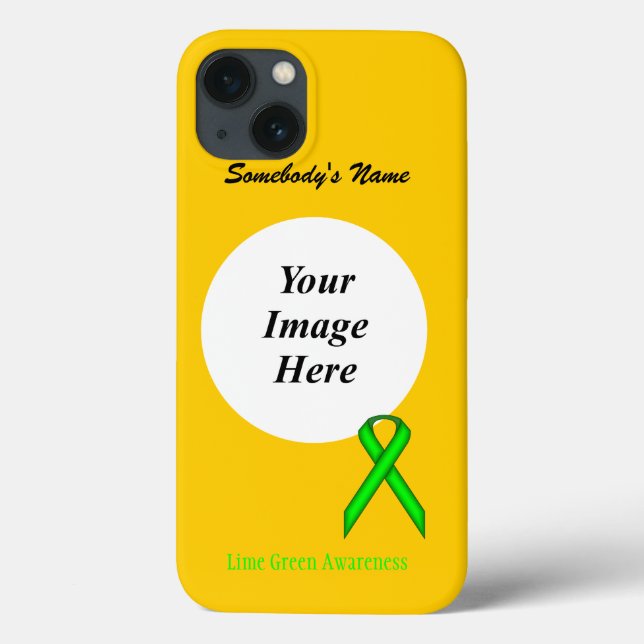 Lime Green Standard Ribbon Tmpl by Kenneth Yoncich Case-Mate iPhone Case (Back)