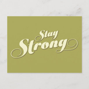 Lime Green Stay Strong Encouraging Quote Postcard