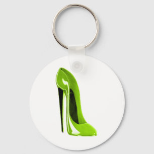Lime Green Stiletto Shoe Key Ring