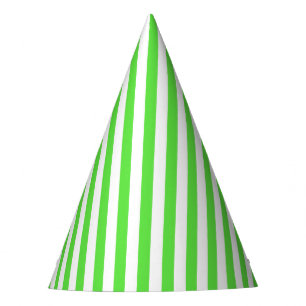 Lime Green Stripe Party Hat