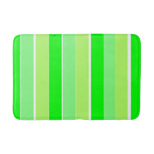 Lime Green Stripes Bath Mat