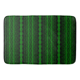 Lime Green Stripes Bath Mat