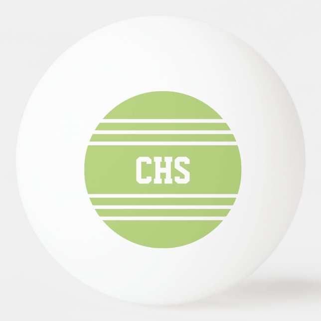 Lime Green Stripes custom monogram balls (Front)