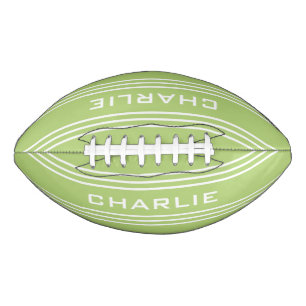 Lime Green Stripes custom monogram football American Football