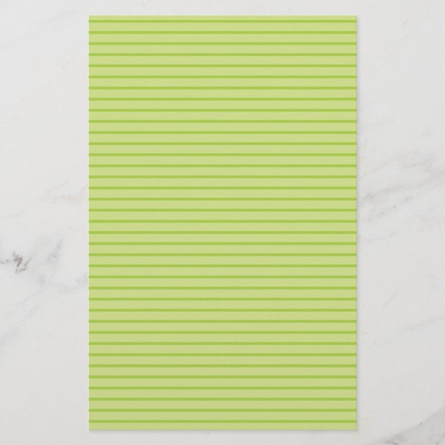 Lime Green Stripes Stationery (Front)