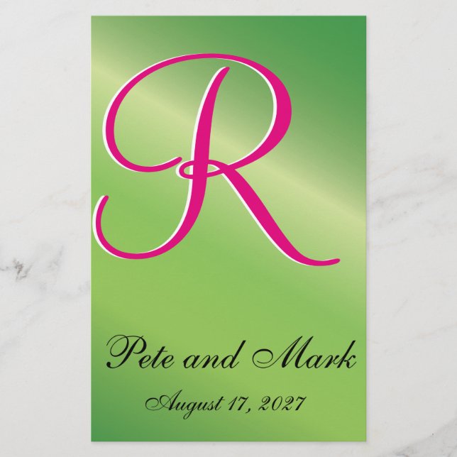 Lime Green Stylised Budget Wedding Invitation (Front)