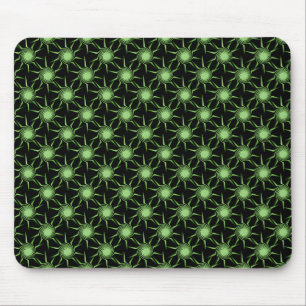 Lime Green Swirling Suns Mousepad