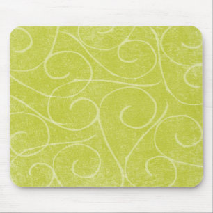 Lime Green Swirls Mouse Mat