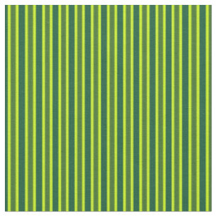 Lime Green & Teal Multi-Tone Vertical Stripes Fabric