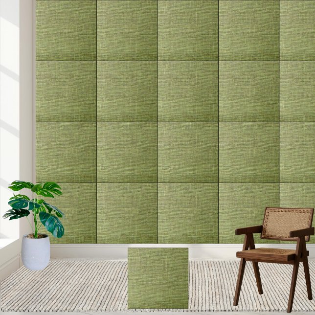 Lime Green Textured Fabric Ceramic Tile (Lime Green Textured Fabric Ceramic Tile)