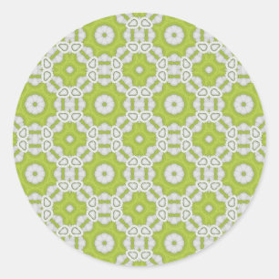 lime green tile classic round sticker