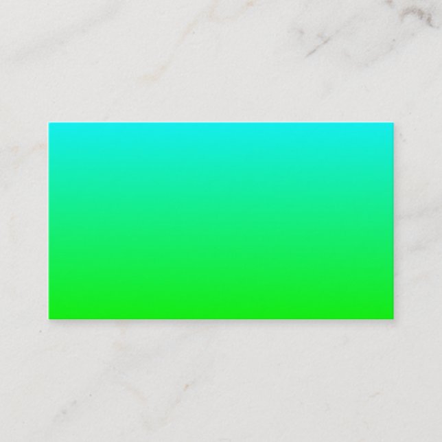Lime Green to Aqua Gradient Business Card (Front)