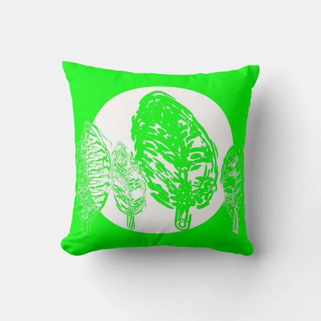 Lime / Green Trees - Pillow (Front)