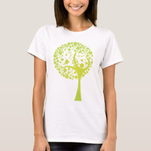 Lime Green Vector Tree w/ Bird T-Shirt