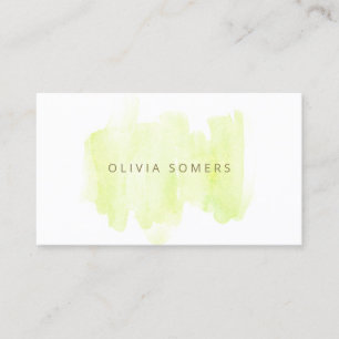 Lime Green Watercolor  Business Card
