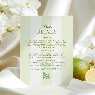Lime Green Wedding Details Enclosure Card