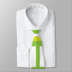 Lime Green White Colour Stripes Tie