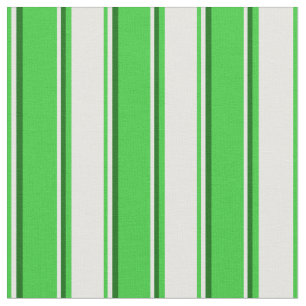 Lime Green, White & Dark Green Stripes Fabric