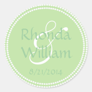 Lime Green & White Decorative Wedding Stickers