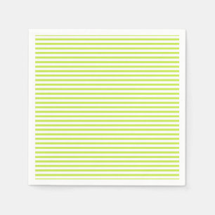 Lime green white stripes pattern party paper napkin