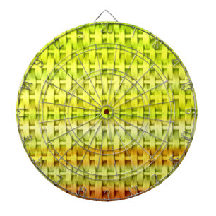 Lime green wicker art graphic design dartboard