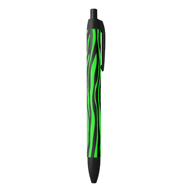 Lime Green Zebra Black Ink Pen (Bottom (Vertical))