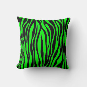 Lime Green Zebra Cushion