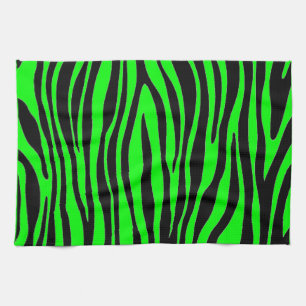 Lime Green Zebra Tea Towel