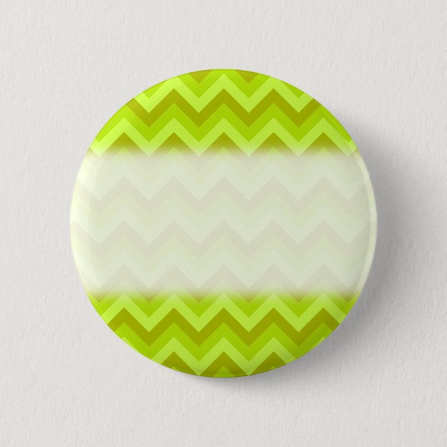 Lime Green Zig Zag Pattern. 6 Cm Round Badge (Front)