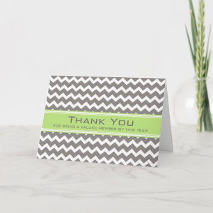 Lime Grey Chevron Employee Appreciation Card