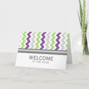 Lime Grey Chevron Employee Welcome to the Team Card
