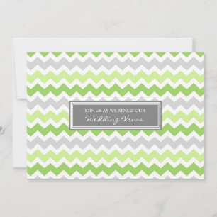 Lime Grey Chevron Wedding Vow Renewal Invitation