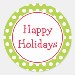 Lime Happy Holidays Stickers