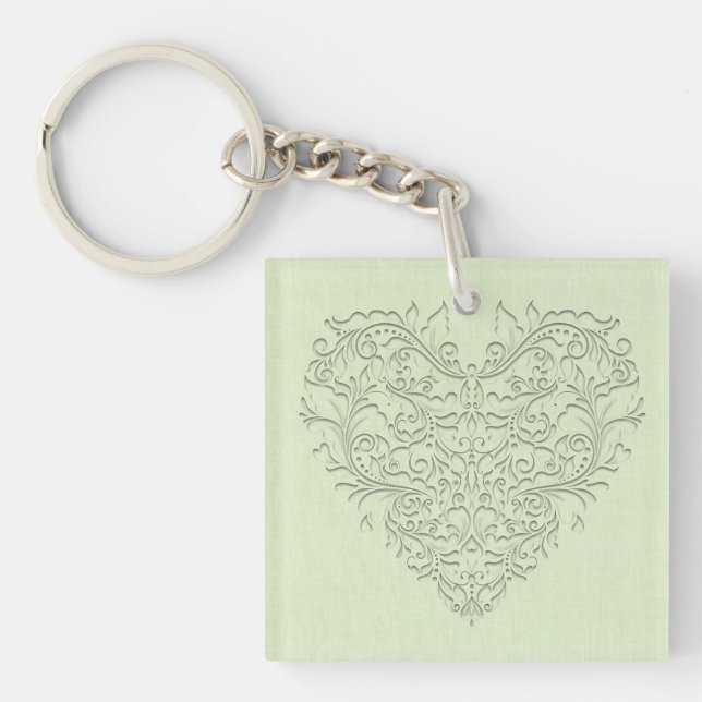 Lime HeartyChic Key Ring (Front)