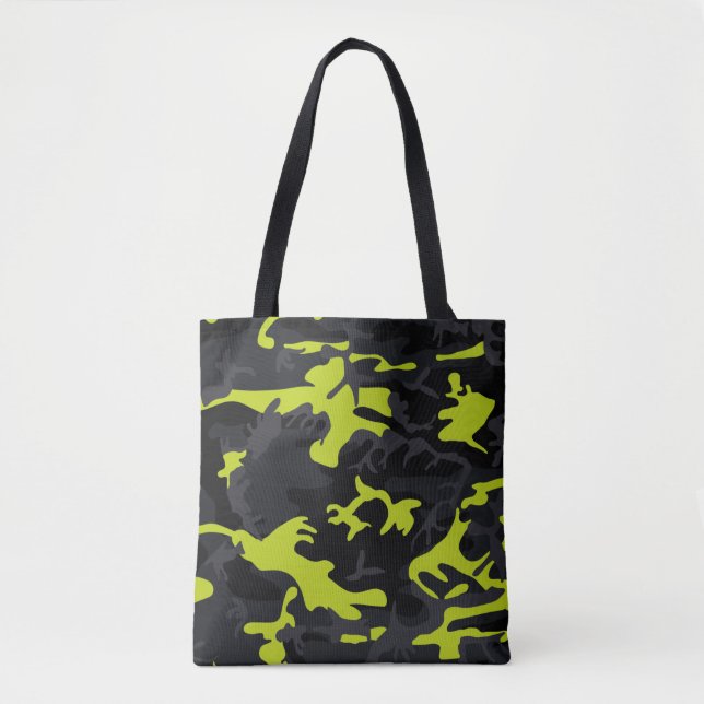Lime Highlights Camo Tote Bag (Front)