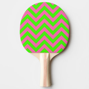 Lime, Hot Pink #2 LG Chevron ZigZag Pattern Ping Pong Paddle