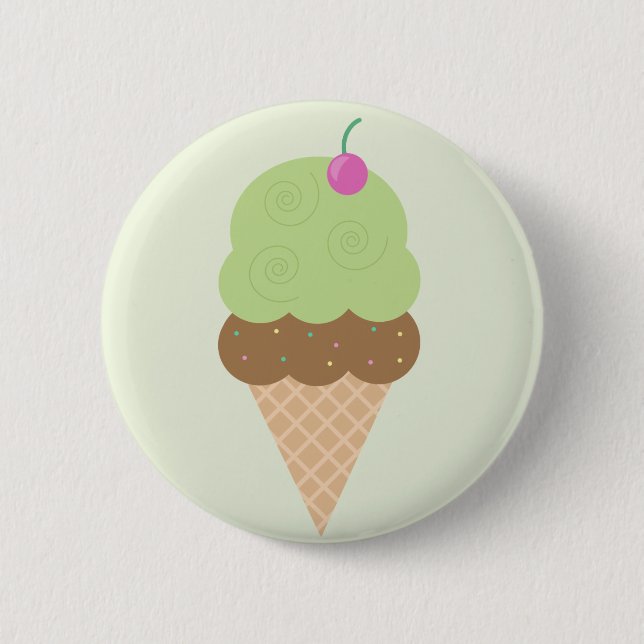 Lime Ice Cream Cone 6 Cm Round Badge (Front)