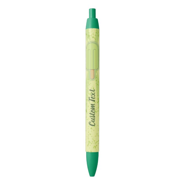 Lime Ice Cream Stick Blue Ink Pen (Front Vertical)