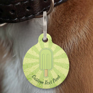 Lime Ice Cream Stick Pet Tag