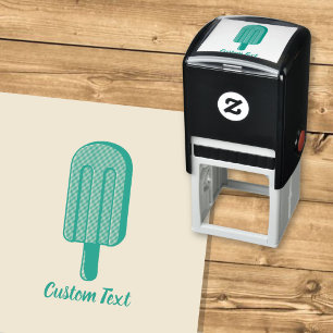 Lime Ice Cream Stick Self-inking Stamp