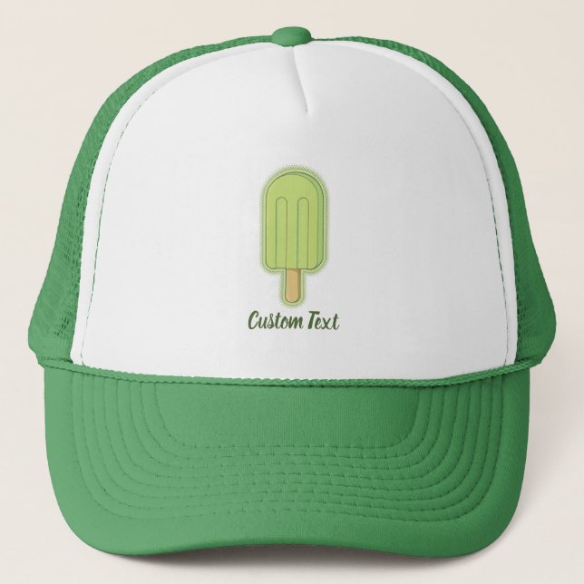 Lime Ice Cream Stick Trucker Hat (Front)