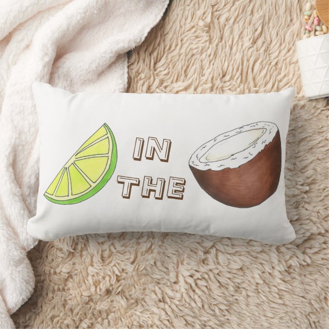 Lime in the Coconut Tropical Island Fruit Foodie Lumbar Cushion (Blanket)