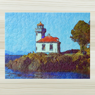 Lime Kiln Lighthouse Friday Harbour WA Puzzle