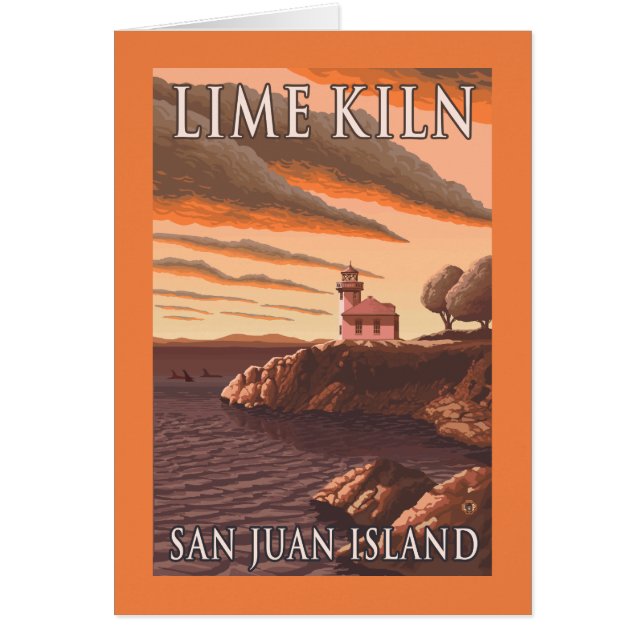 Lime Kiln Lighthouse Vintage Travel Poster (Front)