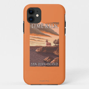 Lime Kiln Lighthouse Vintage Travel Poster iPhone 11 Case