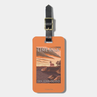 Lime Kiln Lighthouse Vintage Travel Poster Luggage Tag